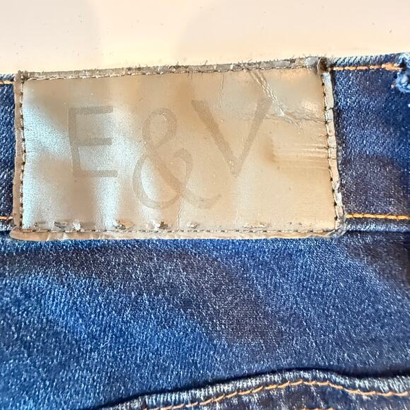 Elliott & Vine Boho Western Flare Jeans Sz 10 Fringe Hem Stretch Denim - Picture 7 of 11